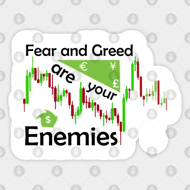 Forex Trader Enemies Sticker by Proway Design